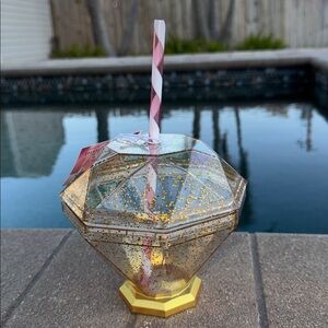 Paris Hilton Diamond Sipper Tumbler – Glam Gold Bling Travel Cup